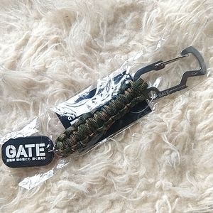 GATE Survival Multi-Tool Steel Carabiner Bottle Opener Hex Tool 5 ft. Paracord